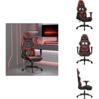 vidaXL Chaise de jeu avec repose-pieds Noir et rouge Similicuir - Fauteuil de jeu