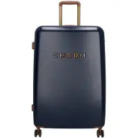 Charm London Nice Travel Grande valise - 75 cm - 95 litres - TSA Slot - Bleu, Valise, Bleu