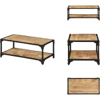 vidaXL Table basse 90x45x35 cm Bois de manguier massif rugueux - Tables basses