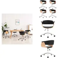 vidaXL Chaise de salle à manger pivotante 4 pcs noir similicuir - Chaise de salle à manger