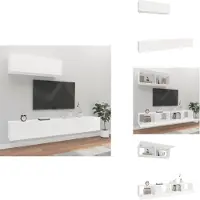 vidaXL Ensemble de meubles TV 3 pièces Blanc Matériau dérivé du bois - Meubles TV