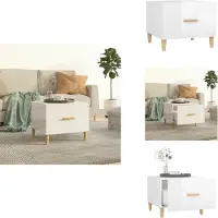 vidaXL Table basse blanc brillant 50x50x40 cm Bois composite - Tables basses