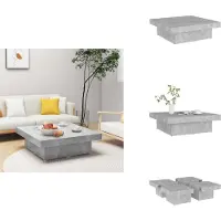 vidaXL Table basse gris béton 90x90x28 cm Bois composite - Tables basses