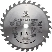 Kraftmann BGS Diy 3955 | Lame de scie circulaire au carbure | Ø 300 x 30 x 3,2 mm | 30 dents