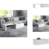 vidaXL Table basse blanche 150x50x35 cm Bois composite - Tables basses