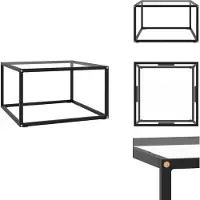 vidaXL Table basse noire avec verre trempé 60x60x35 cm - Tables basses