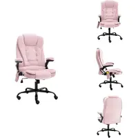 vidaXL Chaise de bureau de massage rose velours - Chaises de bureau