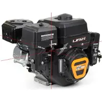 Wiltec LIFAN KP230E Moteur essence – 415 x 380 x 380 mm – 4,8 kW (6,5 CV) – 223 ccm – 4 temps, 3,6 L, 20 mm – OHV, 9,5:1 – Monocylindre Lanceur électrique – pour Plaque vibrante et Engin Chantier