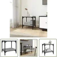 The Living Store Armoire TV Gris Sonoma 40x33x41 cm Bois composite et acier