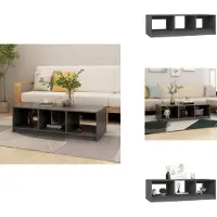 vidaXL Table basse Gris 110x50x34 cm Pin massif - Tables basses