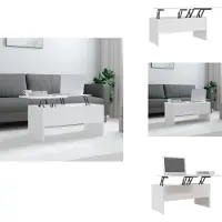 vidaXL Table basse blanche 102x50,5x46,5 cm Bois composite - Tables basses