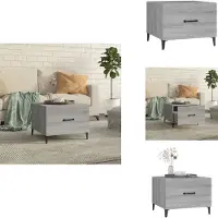 vidaXL Table basse avec pieds métalliques Gris Sonoma 50x50x40 cm - Tables basses