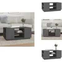 vidaXL Table basse Gris 90x49x40,5 cm Pin massif - Tables basses