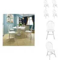 vidaXL Chaises de salle à manger 4 pcs. Blanc Hévéa Massif - Chaises de salle à manger