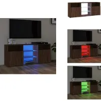 vidaXL Armoire TV avec lampes LED brun aspect chêne 120x30x50 cm - Meuble TV