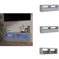 vidaXL Armoire TV avec lampes LED Gris Sonoma 120x35x40 cm - Meuble TV