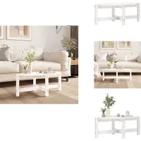vidaXL Table basse blanche 87x48x35 cm Pin massif - Tables basses