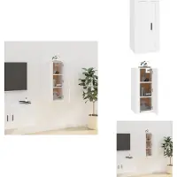 vidaXL Armoire TV murale blanc 40x34,5x80 cm - Meuble TV
