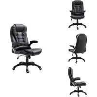 vidaXL Chaise de bureau noir similicuir - Chaises de bureau