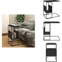 vidaXL Table d'appoint noire 55x36x59,5 cm Bois composite - Tables basses