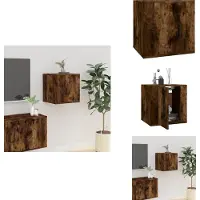 vidaXL Armoire TV murale chêne fumé 40x34,5x40 cm - Meuble TV
