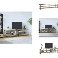 vidaXL Armoire TV Chêne Sonoma 200x30x50 cm Bois composite et métal - Meuble TV