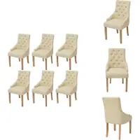 vidaXL Chaises de salle à manger 6 pcs. Tissu blanc crème - Chaises de salle à manger