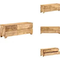 vidaXL Armoire TV en bois massif de manguier 110x30x40 cm - Meuble TV