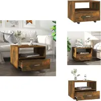 vidaXL Table basse chêne fumé 55x55x40 cm Bois composite - Tables basses