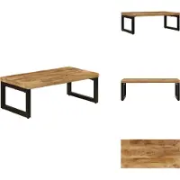 vidaXL Table basse 100x50x35 cm Mango bois massif et acier - Tables basses