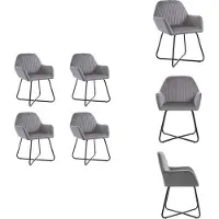 vidaXL Chaises de salle à manger 4 pcs. Gris Velours - Chaises de salle à manger