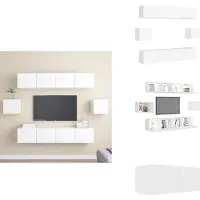 vidaXL Ensemble de 6 meubles TV Blanc Matériau dérivé du bois - Meubles TV