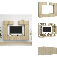 vidaXL Ensemble de 6 meubles TV Chêne Sonoma Matériau dérivé du bois - Meuble TV