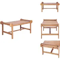 vidaXL Table basse 100 x 50 x 45 cm Teck Massif - Tables basses