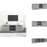 vidaXL Armoire TV gris béton 102x35x36,5 cm Bois composite - Meuble TV
