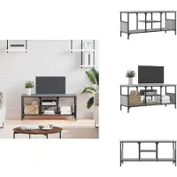vidaXL Armoire TV Gris Sonoma 100x35x45 cm Bois composite & fer - Meubles TV