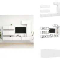 vidaXL Ensemble de 7 meubles TV Blanc Matériau dérivé du bois - Meubles TV