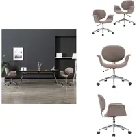 vidaXL Chaises de salle à manger 2 pièces pivotantes en tissu taupe - Chaises de salle à manger