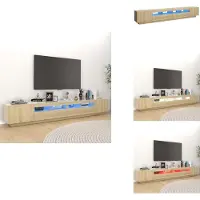 vidaXL Armoire TV avec lampes LED Chêne Sonoma 260x35x40 cm - Meuble TV