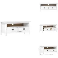 vidaXL Armoire TV Hill Blanc 110x40x47 cm Pin massif - Meuble TV