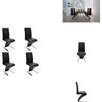 vidaXL Chaise de salle à manger 4 pcs. noir similicuir - Chaise de salle à manger