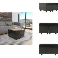 vidaXL Table basse noir brillant 60x60x35 cm Bois composite - Tables basses