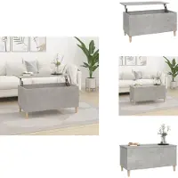 vidaXL Table basse gris béton 90x44,5x45 cm Bois composite - Tables basses