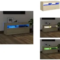 vidaXL Armoire TV avec lampes LED Chêne Sonoma 90x35x40 cm - Meuble TV
