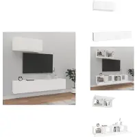 vidaXL Ensemble de meubles TV 3 pièces Blanc Matériau dérivé du bois - Meubles TV