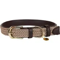 Kentucky Nylon Plaited Dog Collar Marron 60-68 cm
