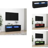 vidaXL Armoire TV avec lampes LED Noir 100x35x40 cm - Meuble TV