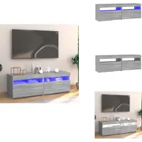 vidaXL Armoire TV avec lampes LED Gris Sonoma 120x35x40 cm - Meuble TV