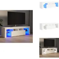 vidaXL Armoire TV avec éclairage LED Blanc 140x36,5x40 cm - Meuble TV