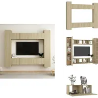 vidaXL Ensemble de 8 meubles TV Chêne Sonoma Matériau dérivé du bois - Meubles TV